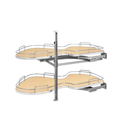 Rev-A-Shelf Steel, Natural, 39 in W, 24.44 in H, 21.75 in D, 21.75 in L, Light Brown 5372-21-MP-R